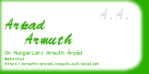 arpad armuth business card
